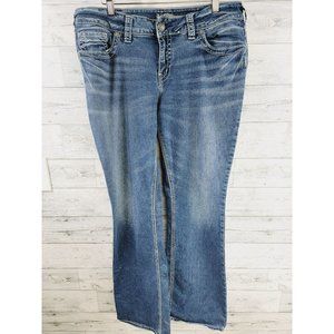 Silver Jeans Women's Blue Stretch  Suki Mid Slim Boot Jeans Sz 16 x 33